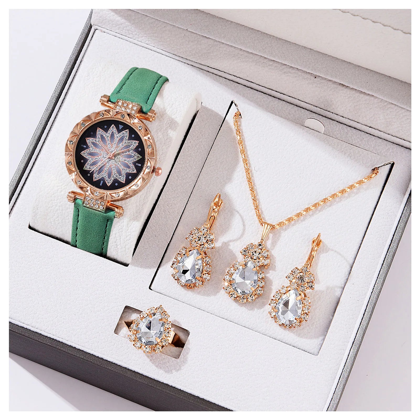 Watch, earrings, necklace gift set