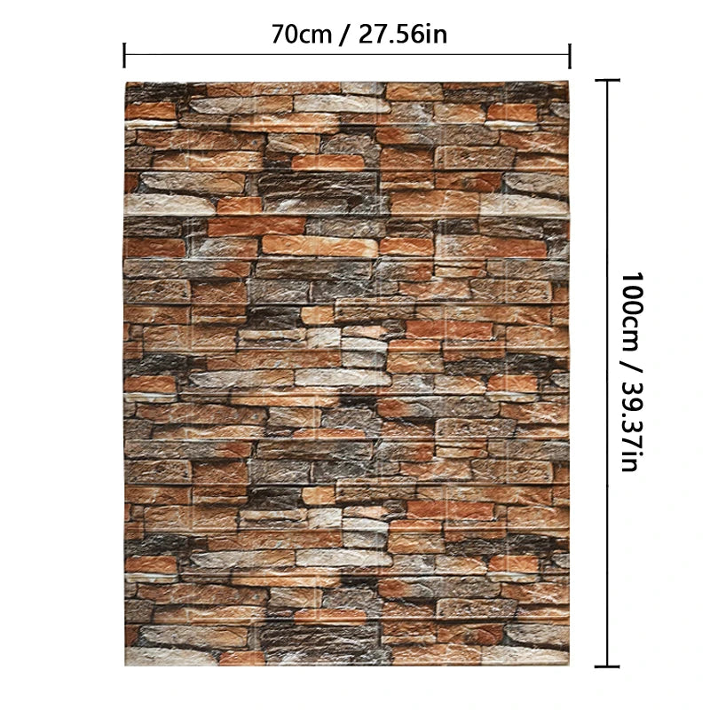 3D Soft Foam Brick Wallpaper Sticker Roll DIY Self Adhesive Living Room Home Kitchen Bathroom Decorative Wall Paper White Blue