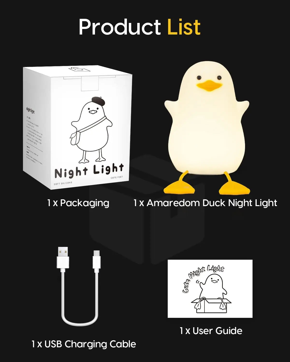 LED Night Lamp Bird/Duck/Rabbit Cartoon Silicone/Wooden Sleeping Light USB Rechargeable TouchSensor Bedroom Bedside Lamp For Kid