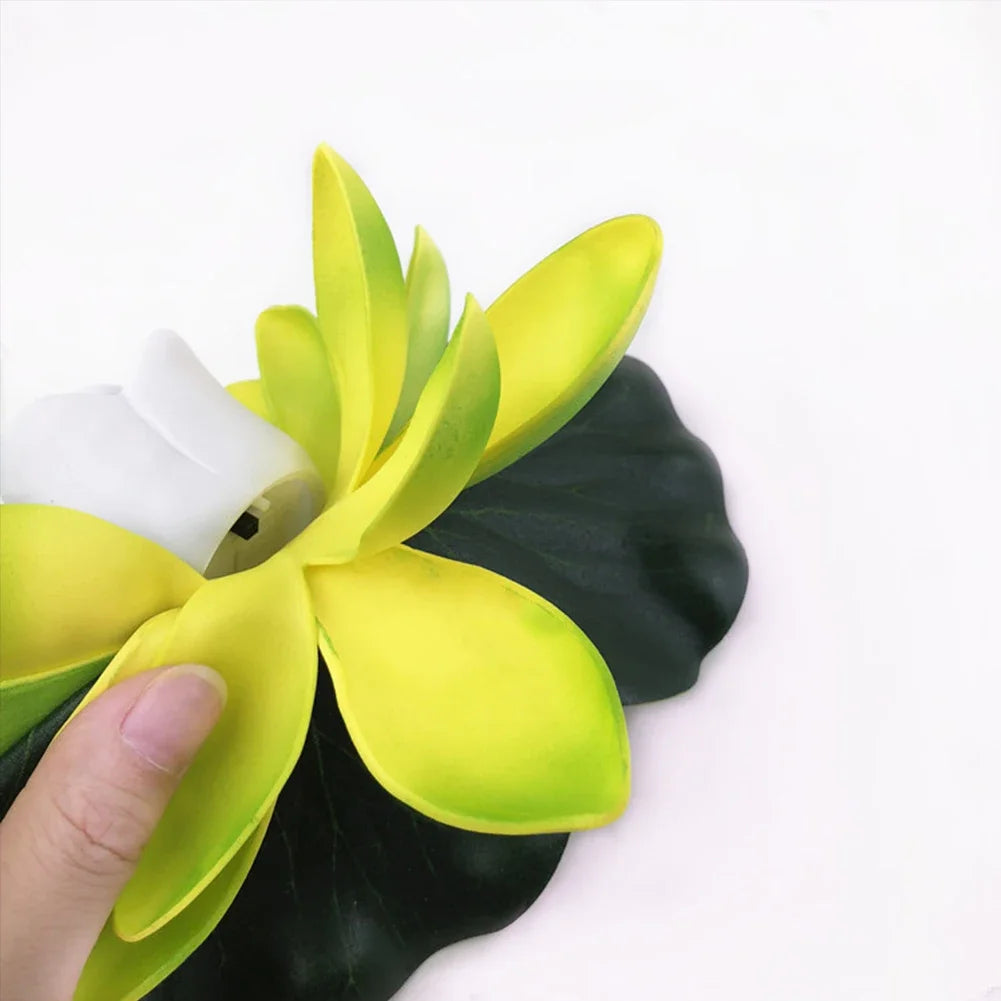 LED Waterproof Floating Lotus Light Battery Operated Artificial Lily Flower Night Lamp Pond Pool Garden Fish Tank Water Decor
