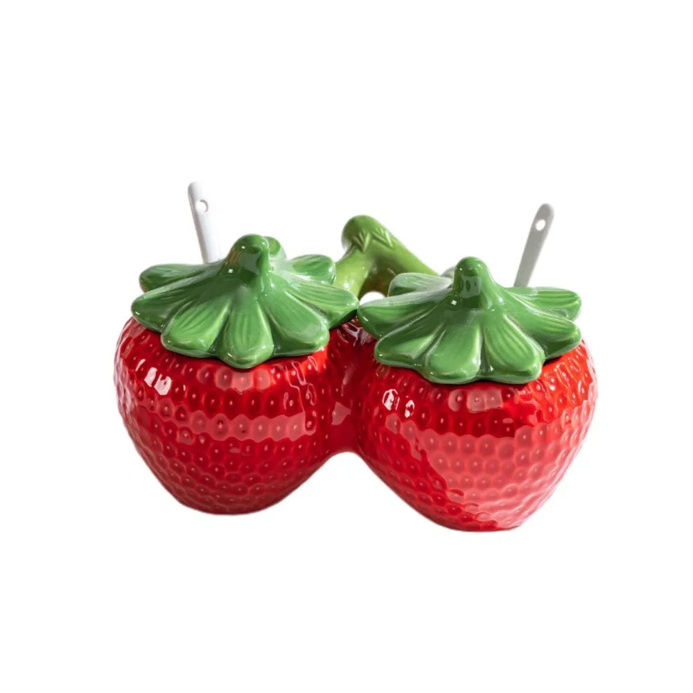 Ceramic Strawberry Seasoning Jar