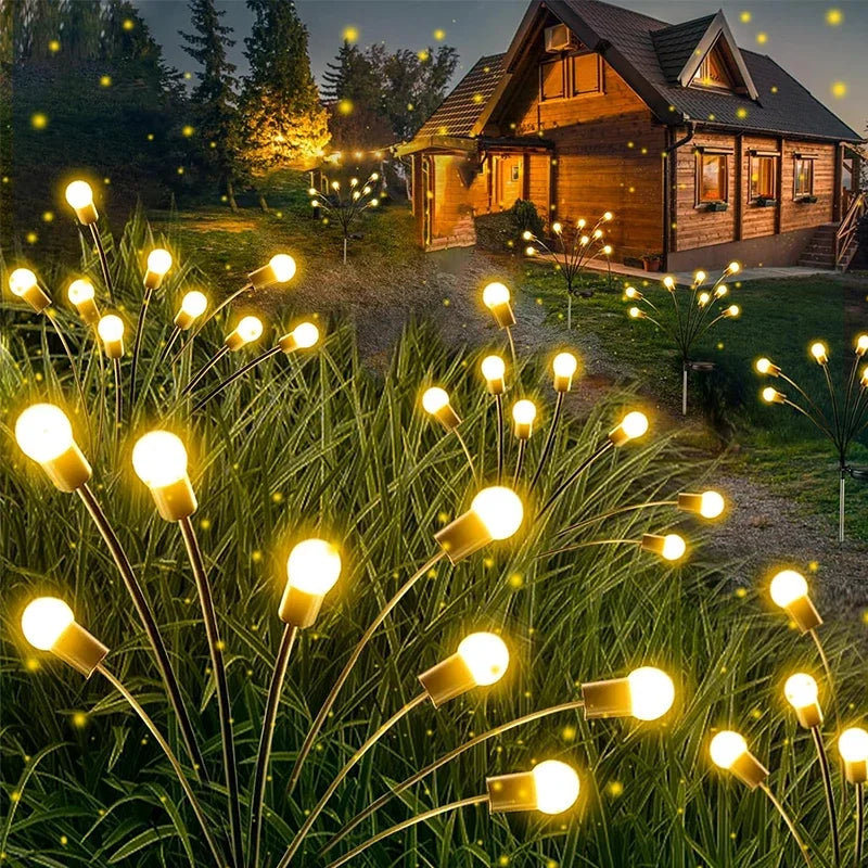 Three Headed Firefly Solar Outdoor Waterproof Firefly Lamp Courtyard Garden Layout Atmosphere Decoration Creative Outdoor Lawn