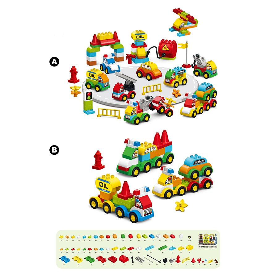 140Pcs Large Particles Duploed Car