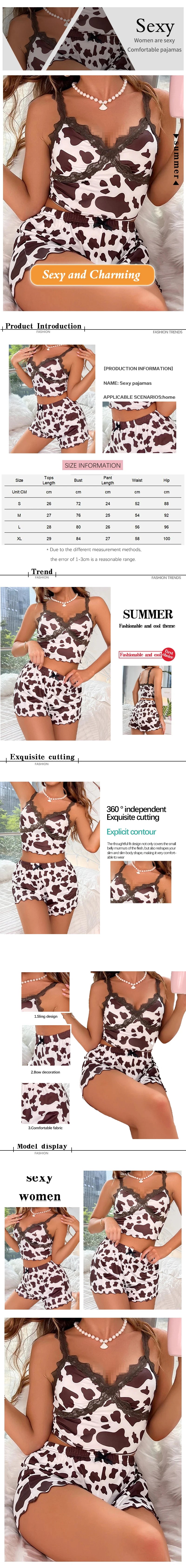 Lace Suspender Pajamas Two-Piece Set