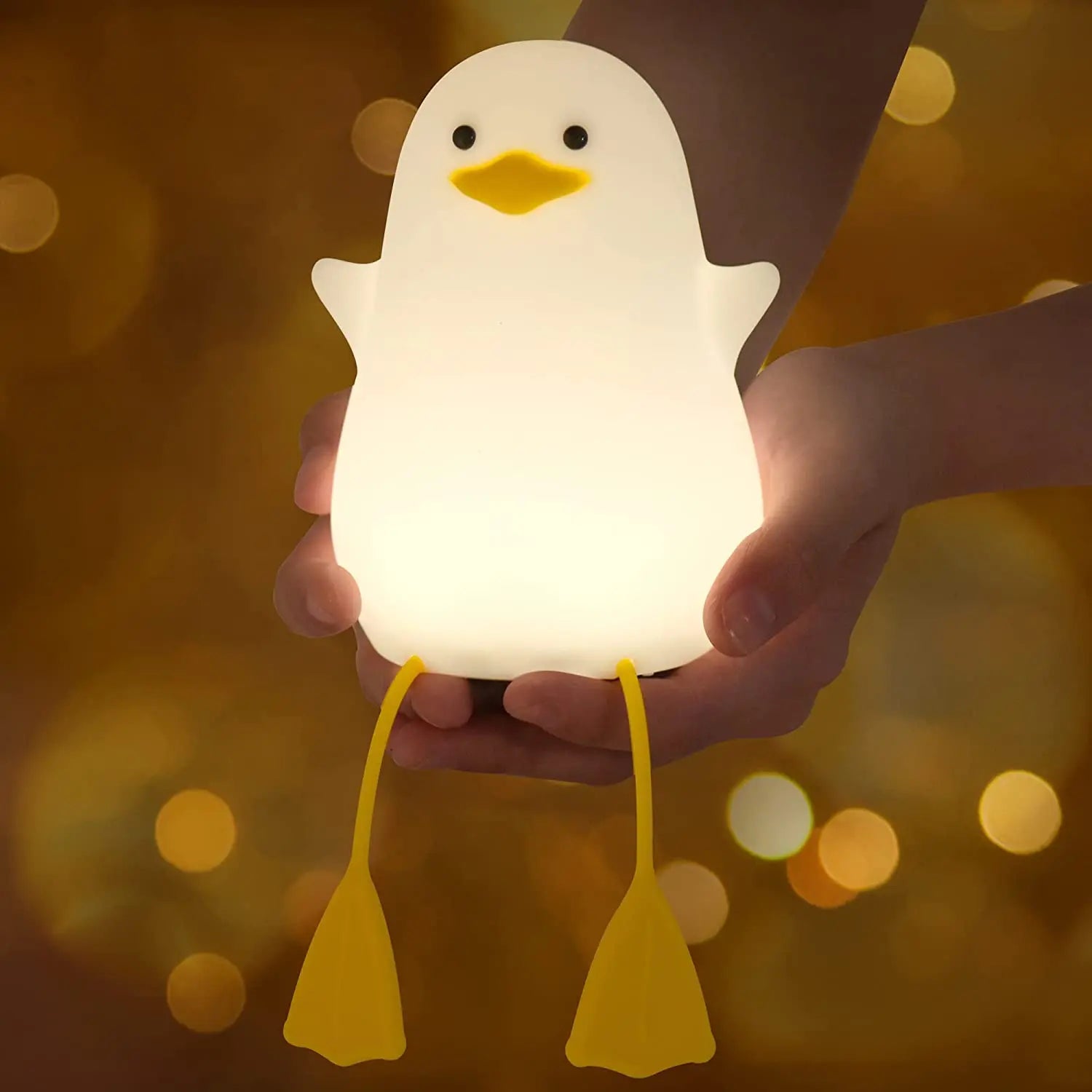 LED Night Lamp Bird/Duck/Rabbit Cartoon Silicone/Wooden Sleeping Light USB Rechargeable TouchSensor Bedroom Bedside Lamp For Kid