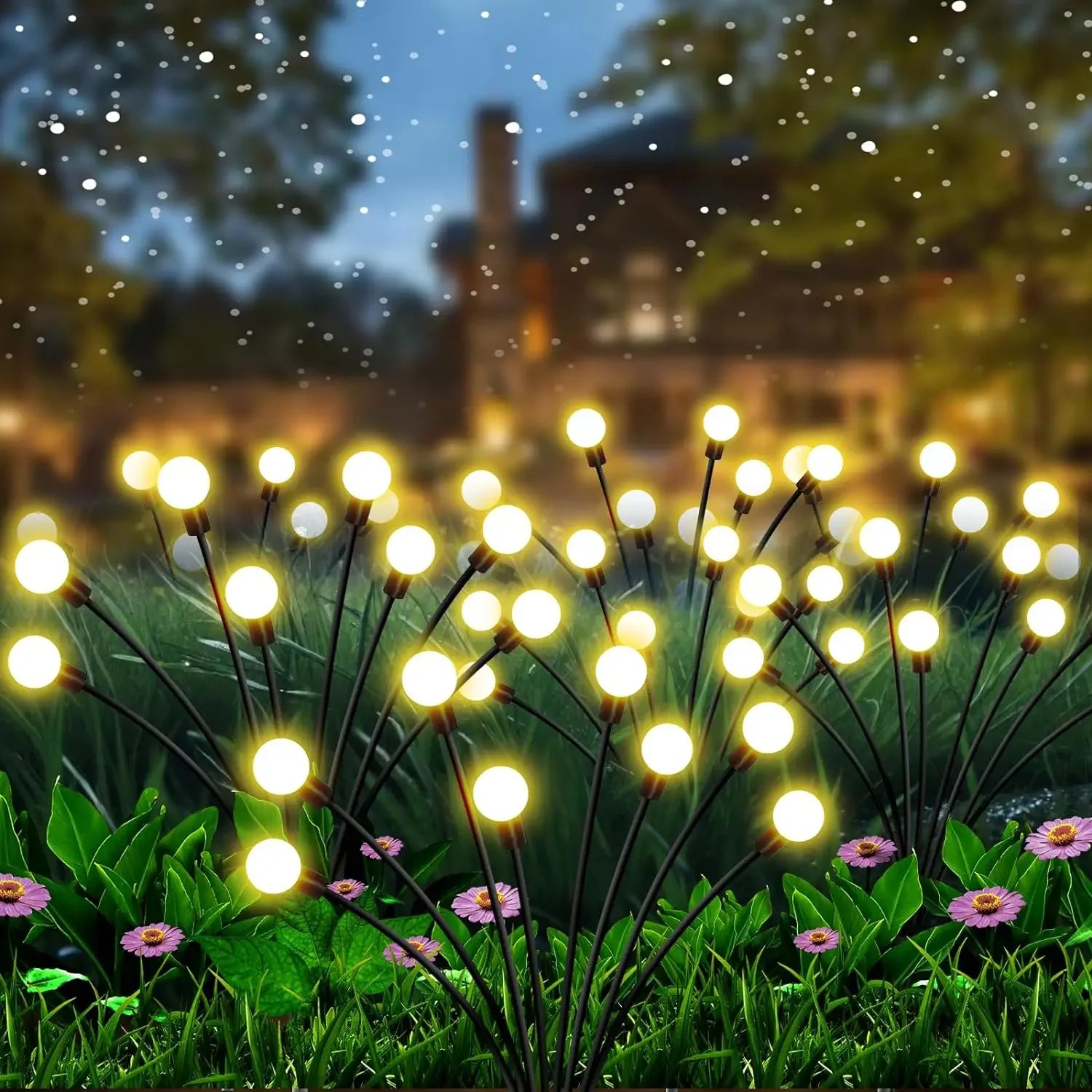 Three Headed Firefly Solar Outdoor Waterproof Firefly Lamp Courtyard Garden Layout Atmosphere Decoration Creative Outdoor Lawn