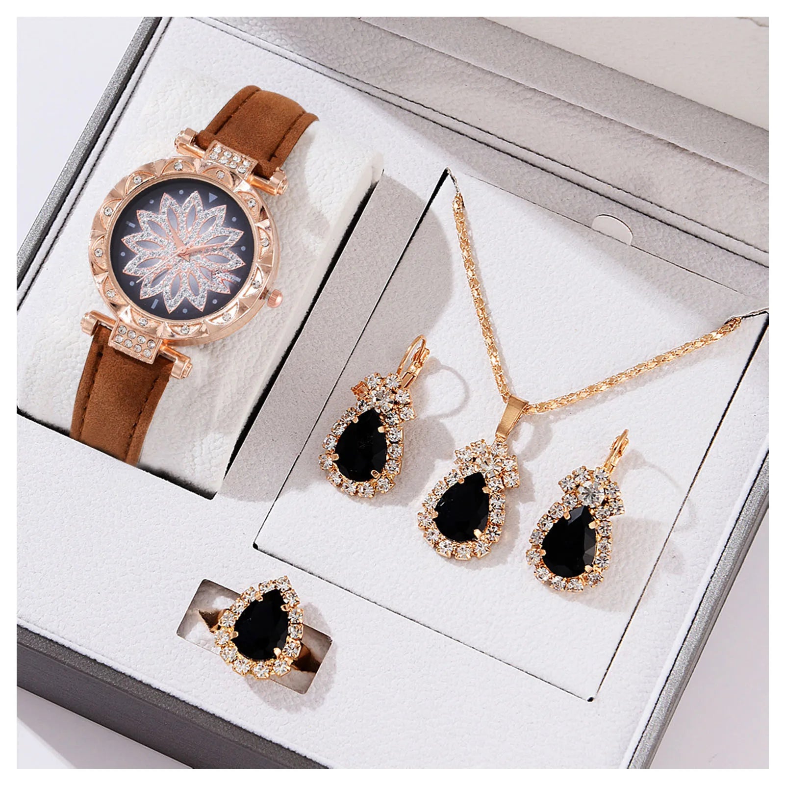 Watch, earrings, necklace gift set