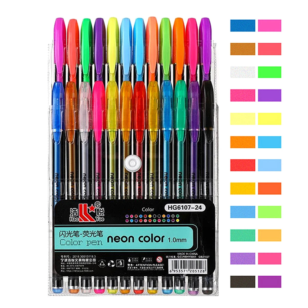 60Pcs Metallic Glitter Colors Gel Pens Set