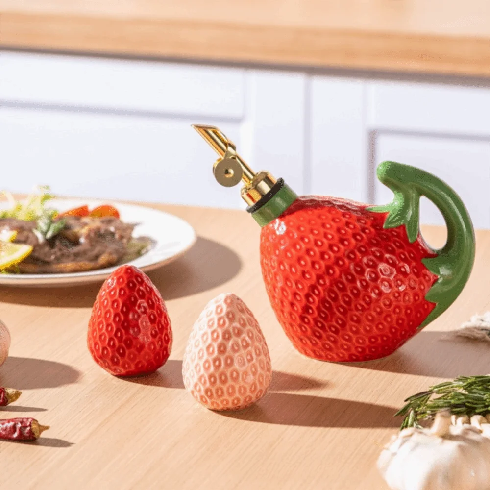 Ceramic Strawberry Seasoning Jar