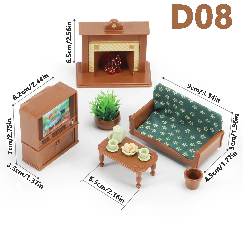 Miniature Furniture Forest Family Kitchen Toy