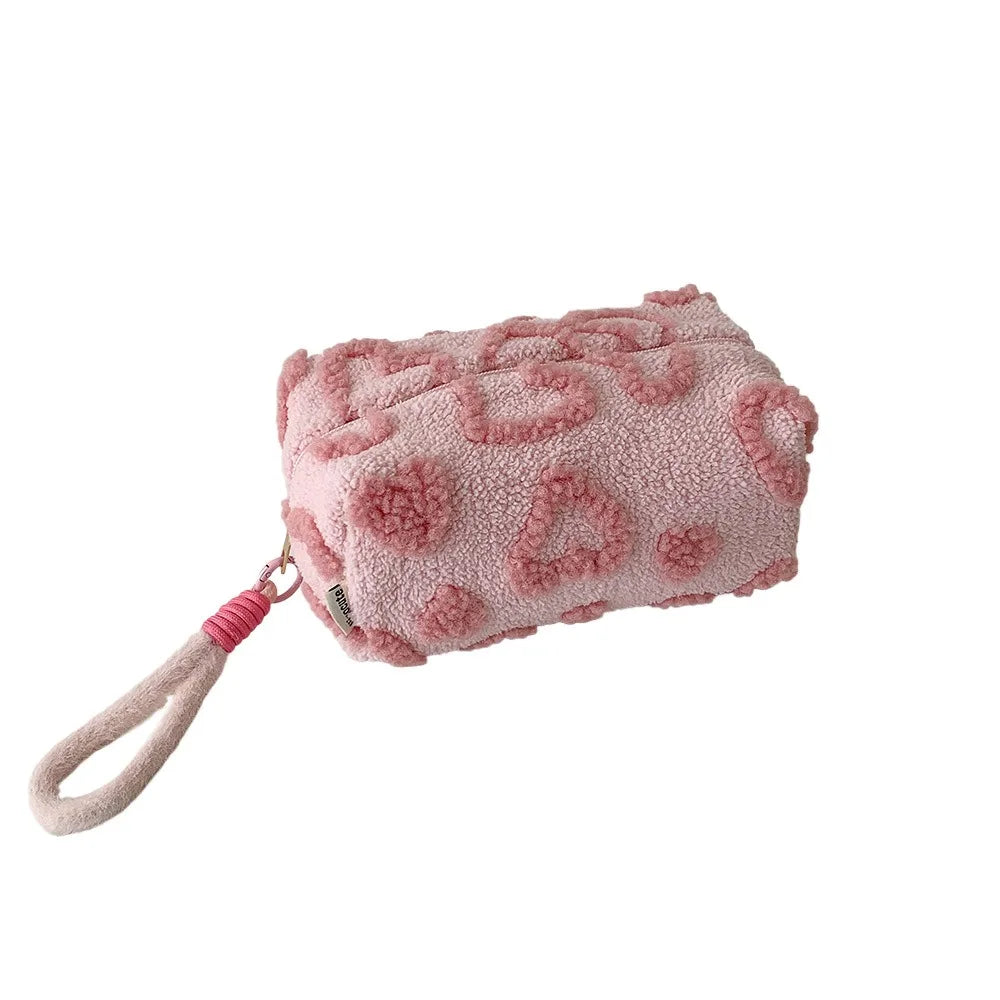 ins wind plush cosmetic bag