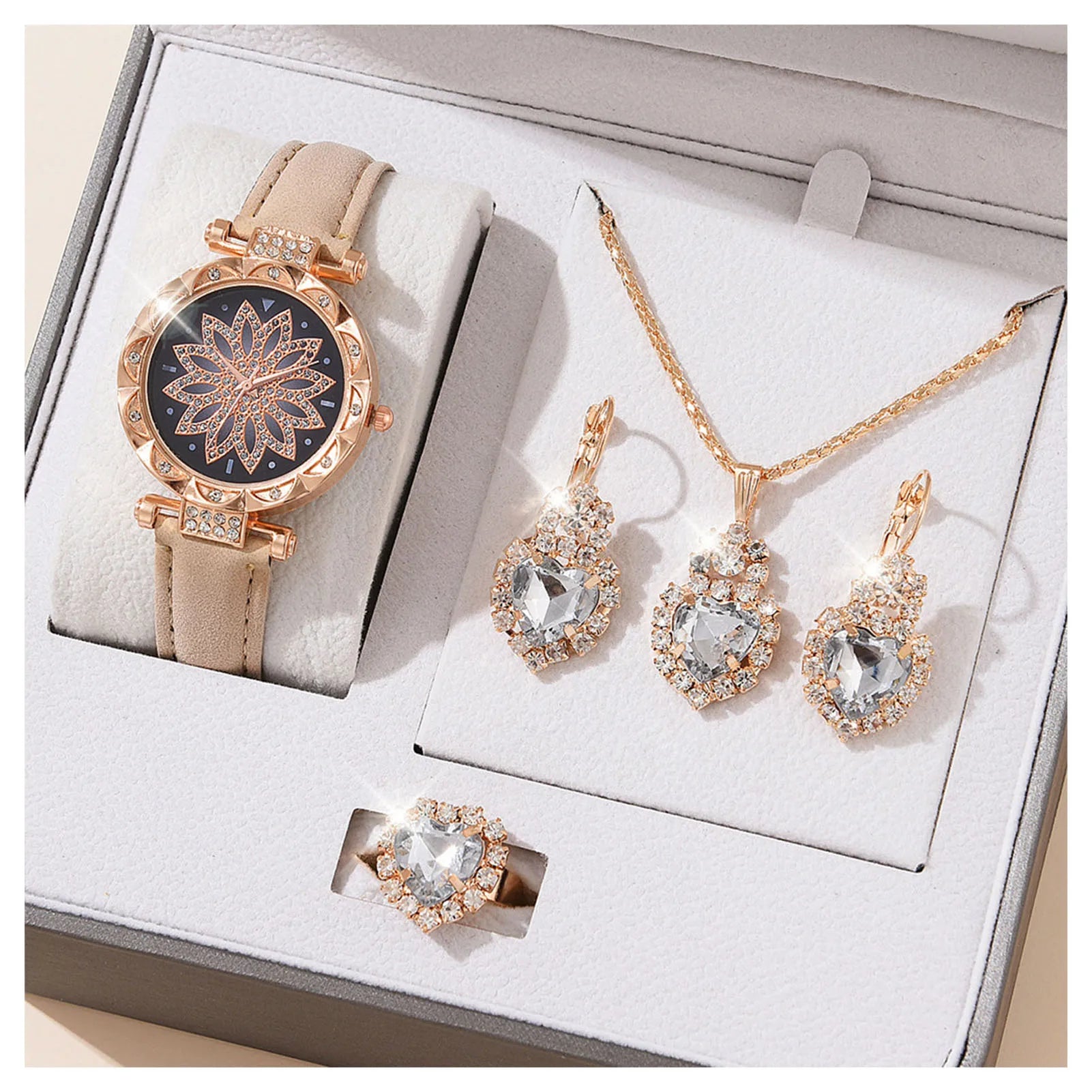 Watch, earrings, necklace gift set
