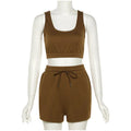 two piece crop top and shorts set
