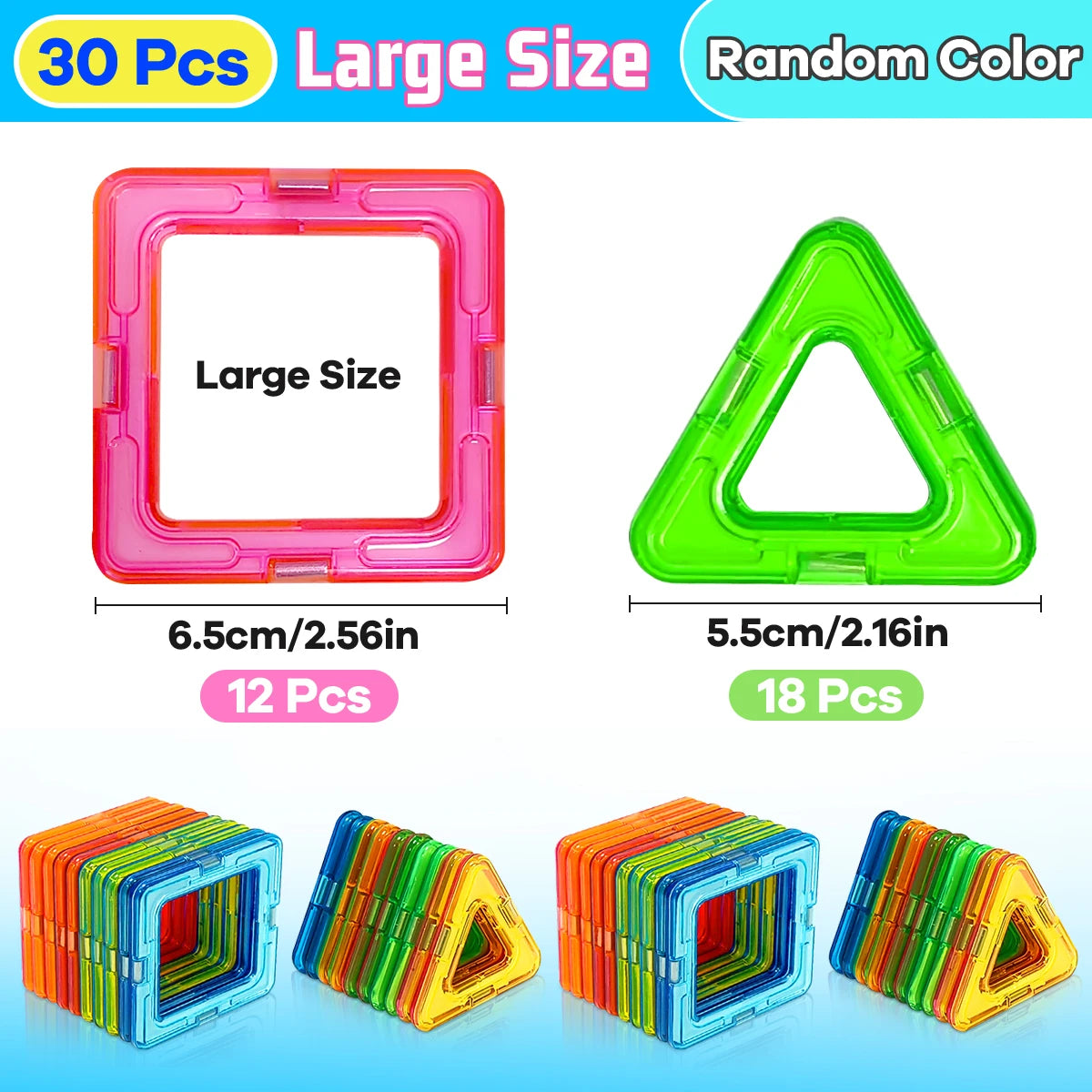 30/62/92PCS Magnetic Building Blocks