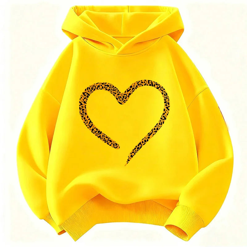 Leopard print heart sweater