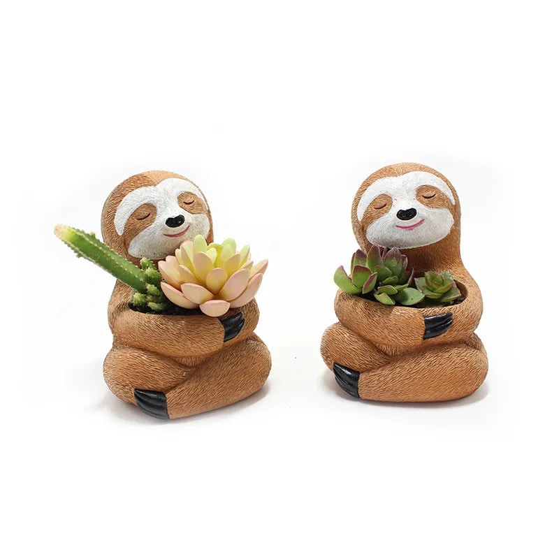Cartoon Animal Succulent Flower Pot Cute Sloth Flowerpot Garden Planting Pot Desktop Home Decoration Ornaments Garden Planter