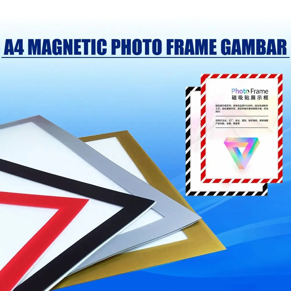 A4 Magnetic Photo Frame Magnetic Display Board Self Adhesive Soft Picture Frame Document Canvas Painting Shop Window Advertising