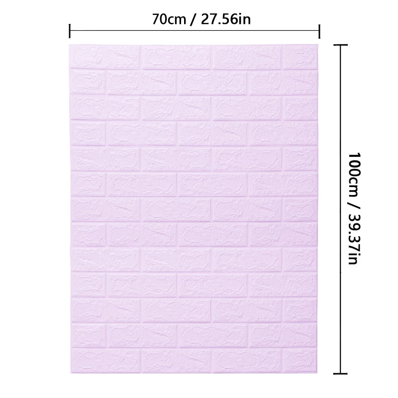 3D Soft Foam Brick Wallpaper Sticker Roll DIY Self Adhesive Living Room Home Kitchen Bathroom Decorative Wall Paper White Blue