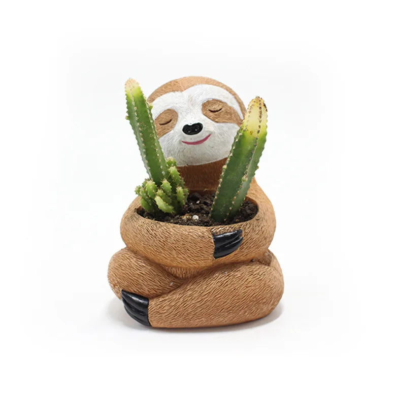Cartoon Animal Succulent Flower Pot Cute Sloth Flowerpot Garden Planting Pot Desktop Home Decoration Ornaments Garden Planter