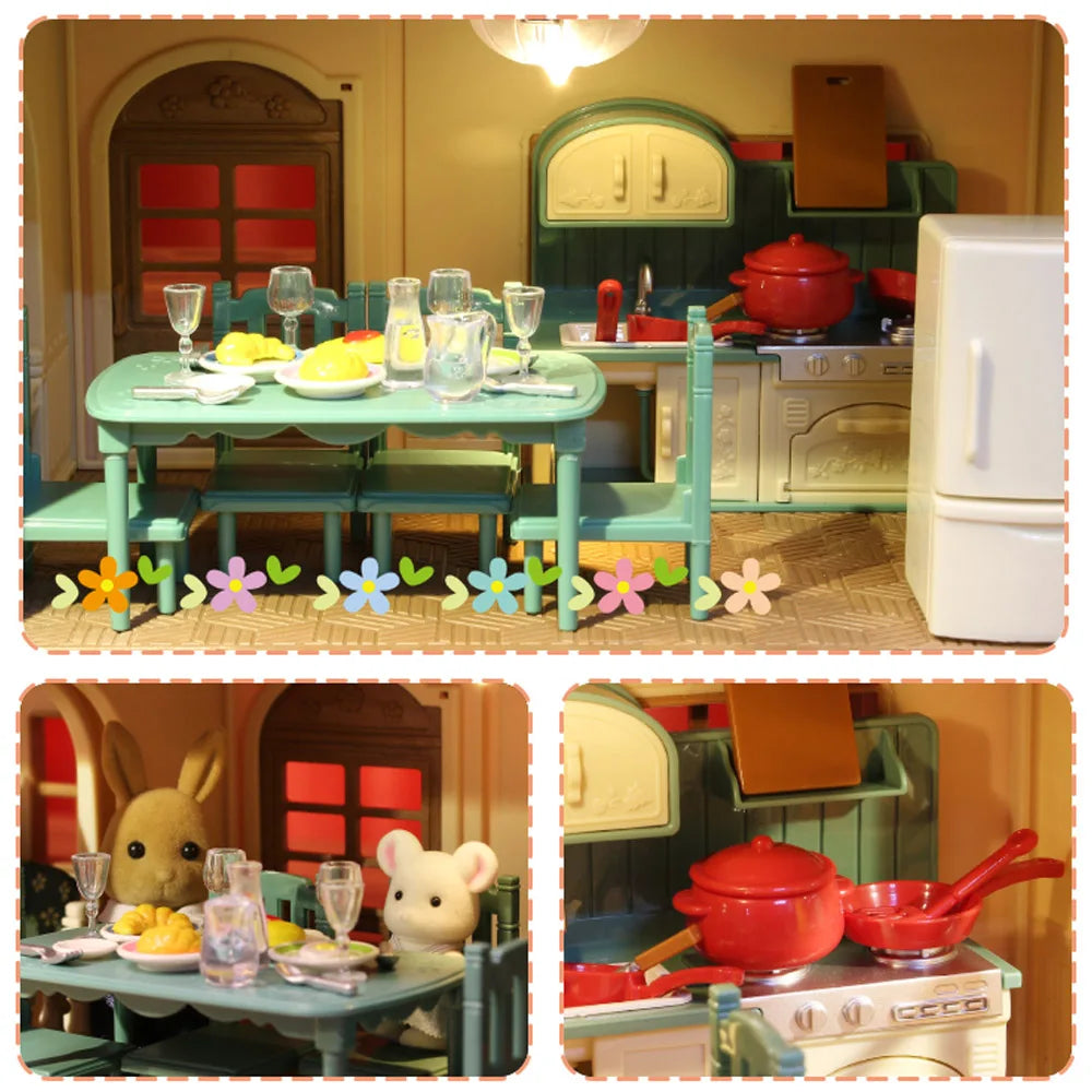 Miniature Furniture Forest Family Kitchen Toy