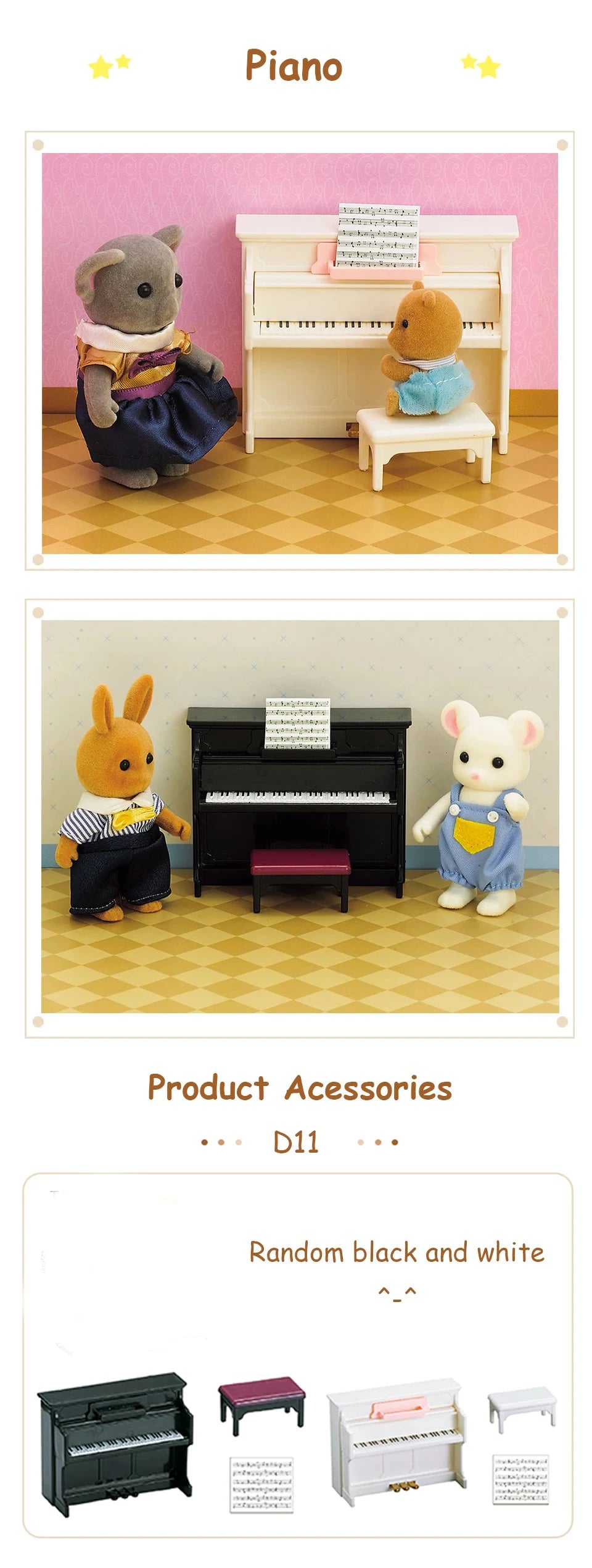 Miniature Furniture Forest Family Kitchen Toy