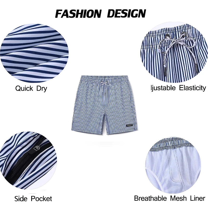 Escatch 2026 Summer New Arrival Mens Shorts Gym Classic Polyester Printing Quick Dry With Pockets Maillot De Bain Homme Swimsuit