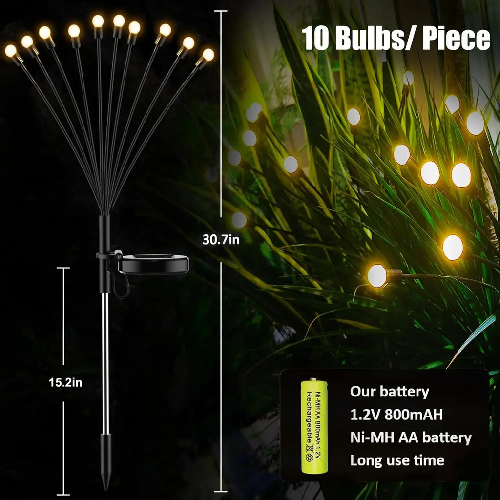 Three Headed Firefly Solar Outdoor Waterproof Firefly Lamp Courtyard Garden Layout Atmosphere Decoration Creative Outdoor Lawn