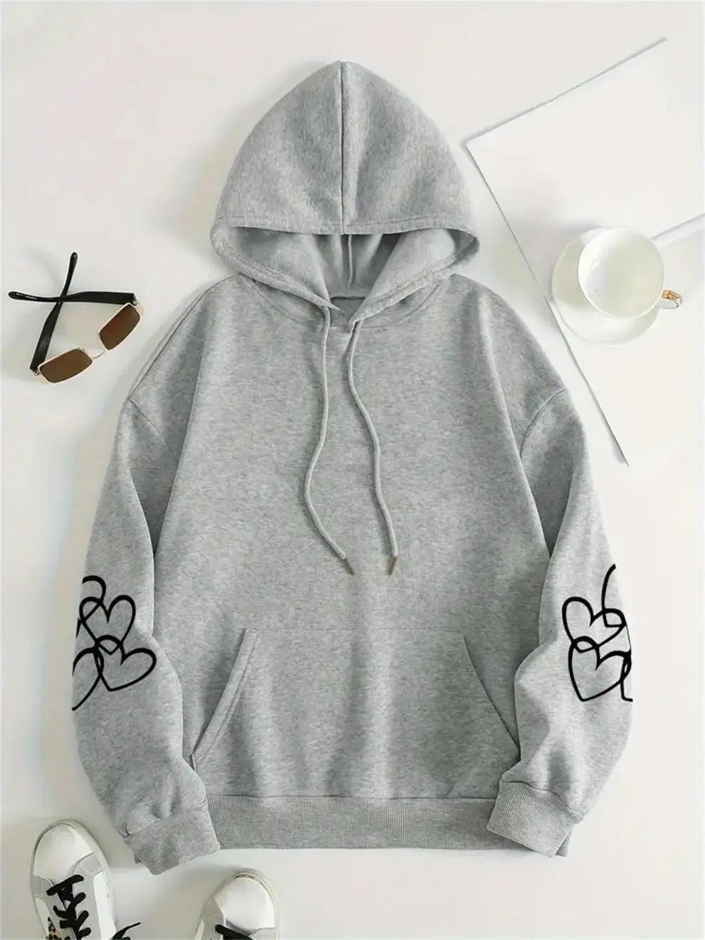 Highland Cow Print and Claw Heart Hoodie