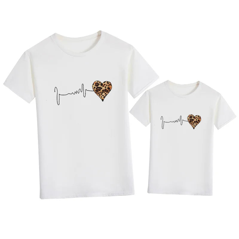 Leopard Heart Family T-shirt