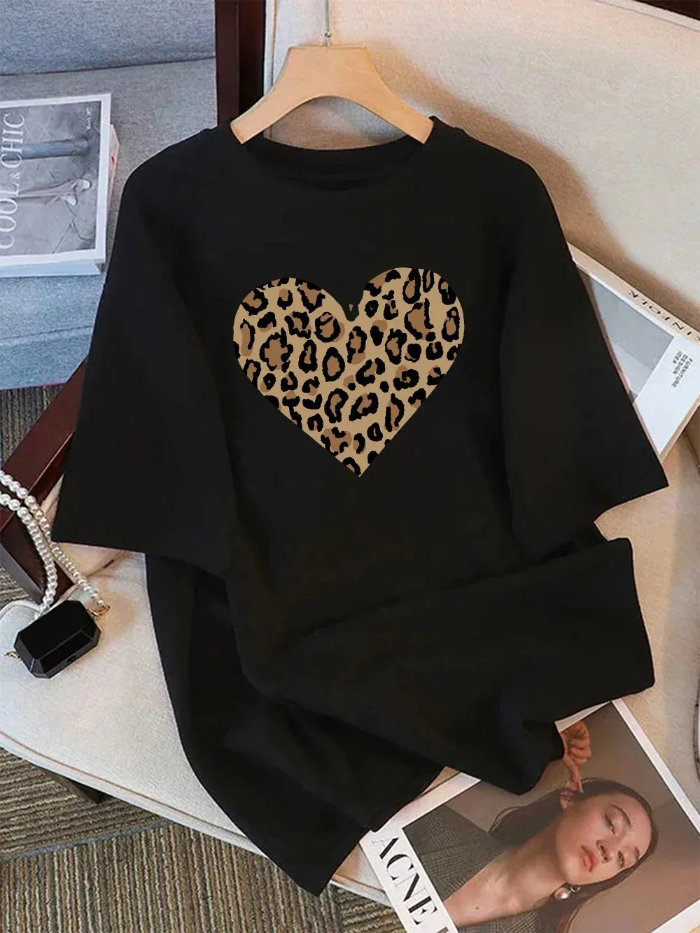 Leopard Heart T Shirt