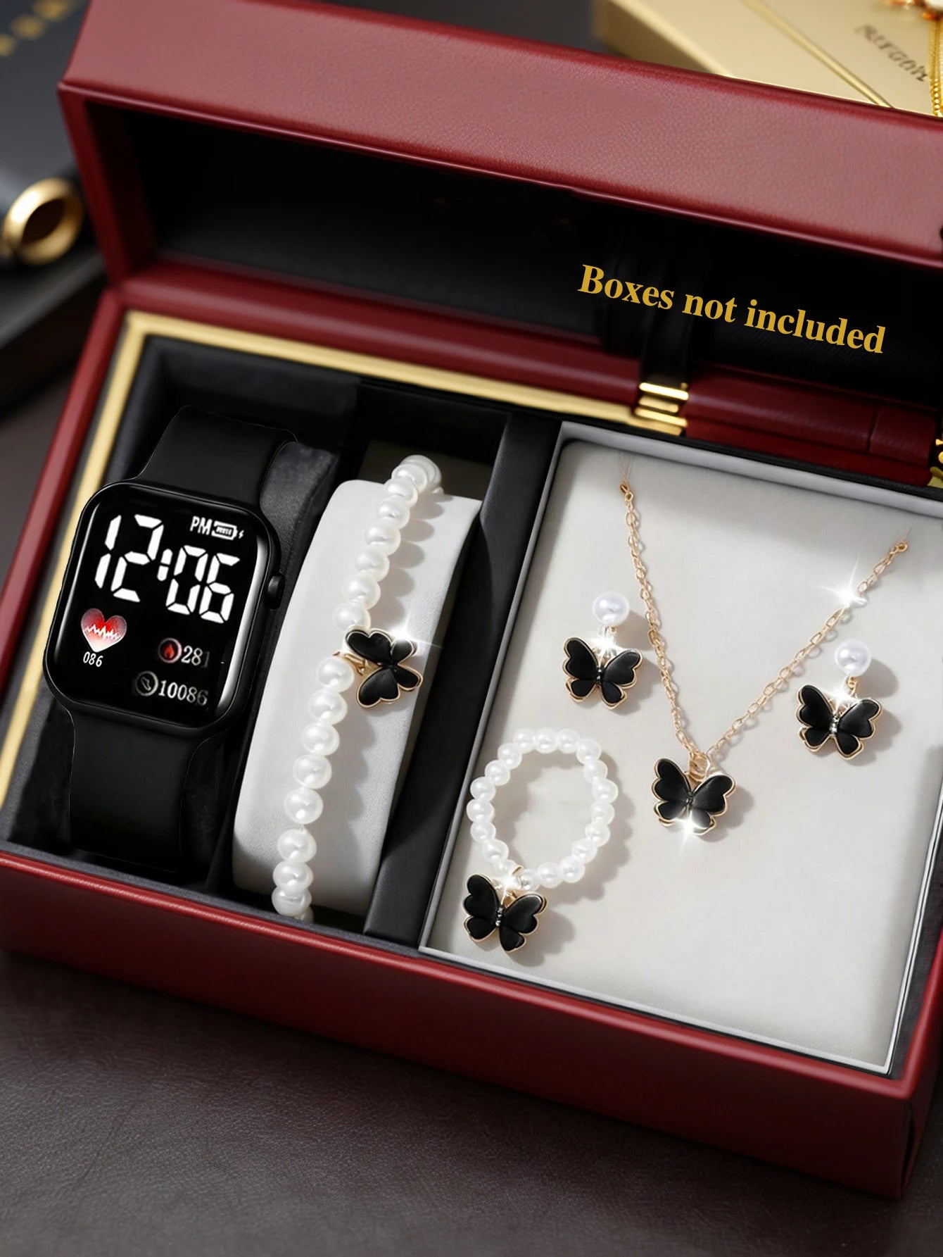 Watch And Butterfly Accessories Set Gift (No Box Included)
