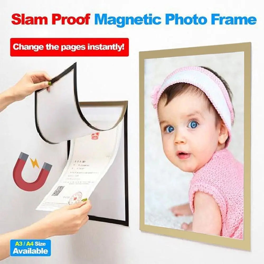 A4 Magnetic Photo Frame Magnetic Display Board Self Adhesive Soft Picture Frame Document Canvas Painting Shop Window Advertising