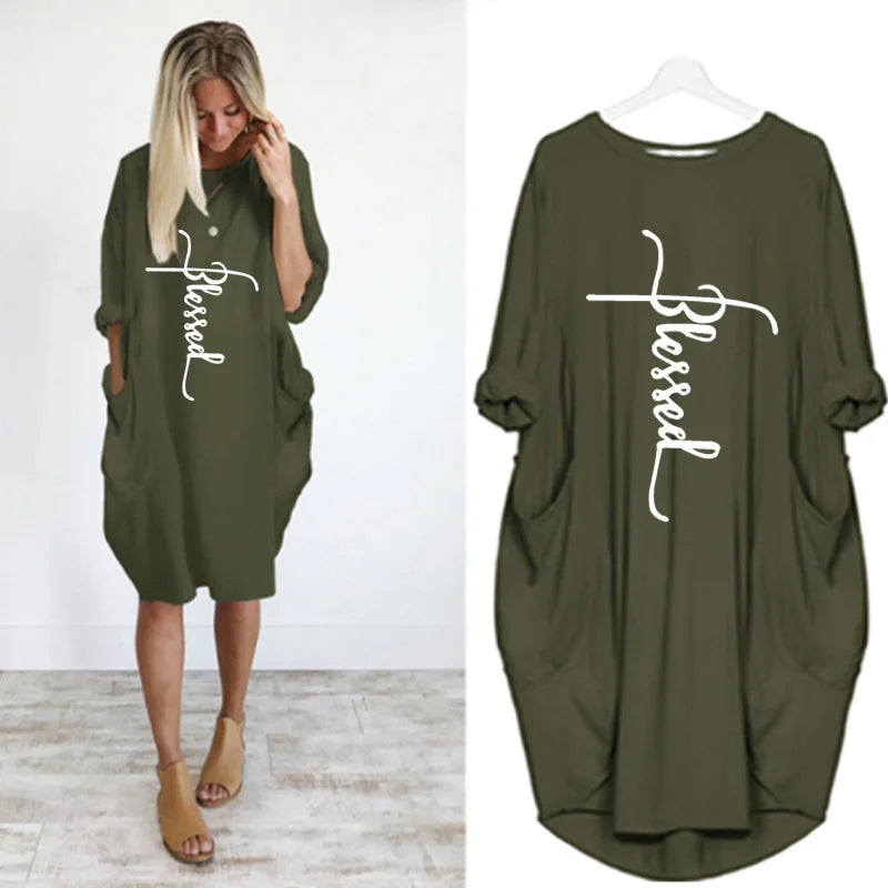 Plus Size Short Sleeve long dress