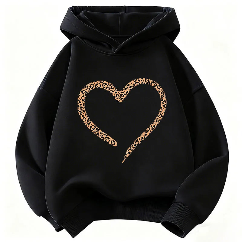 Leopard print heart sweater