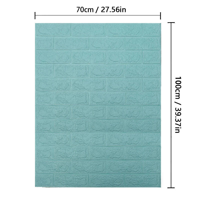 3D Soft Foam Brick Wallpaper Sticker Roll DIY Self Adhesive Living Room Home Kitchen Bathroom Decorative Wall Paper White Blue