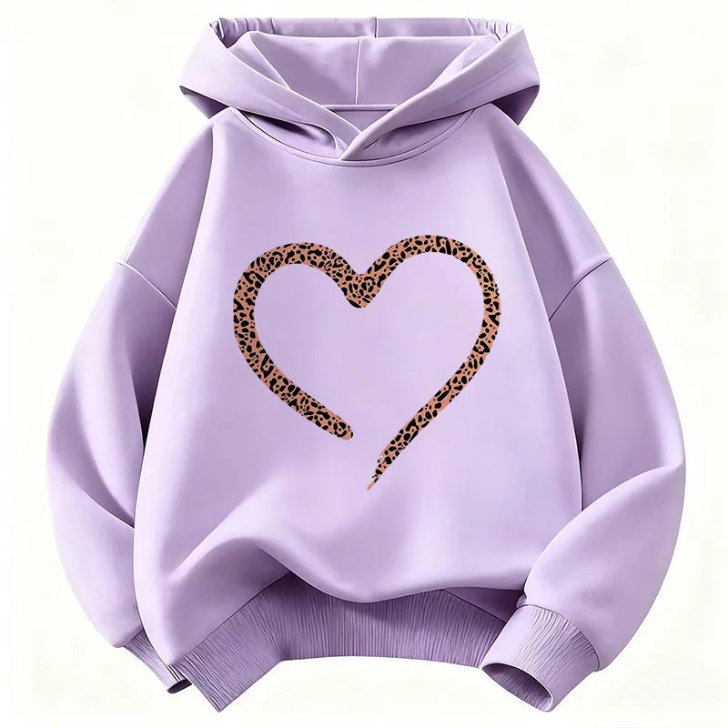 Leopard print heart sweater