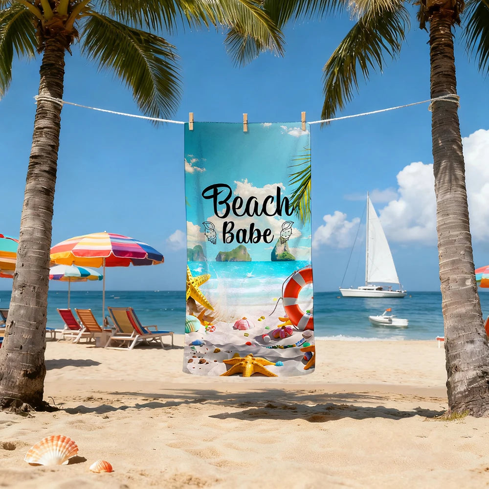 Kawaii summer vibe element Beach Towel Bath Towels for the Body Sauna Travel Spa Bathroom Accessories Beach, camping, picnic