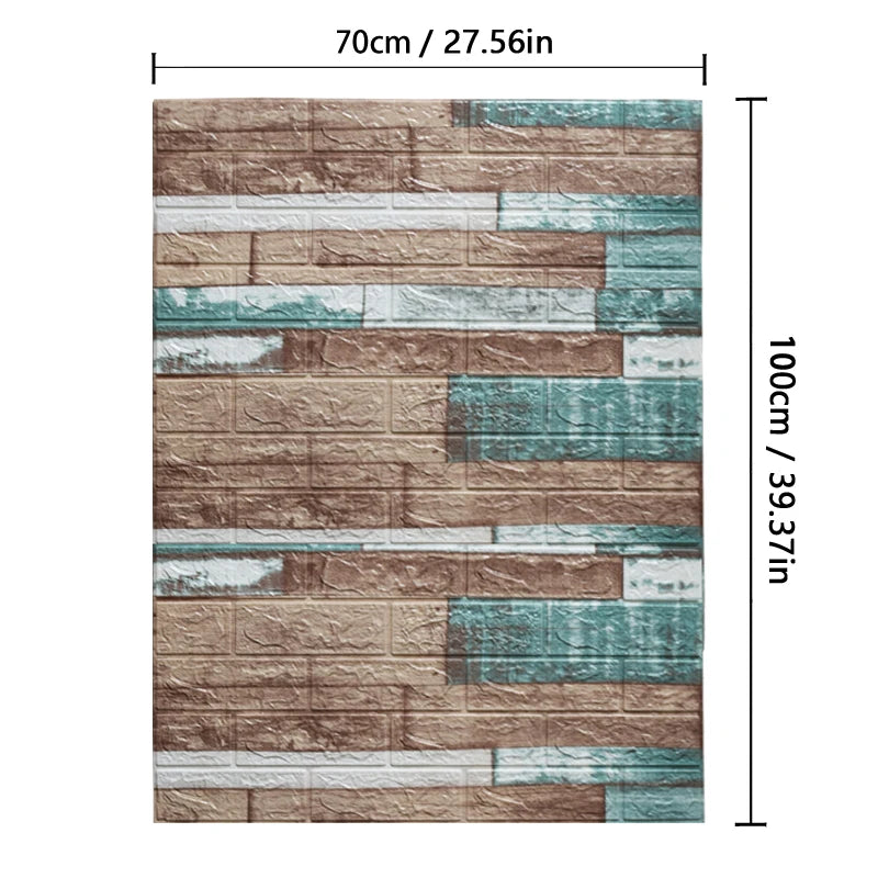 3D Soft Foam Brick Wallpaper Sticker Roll DIY Self Adhesive Living Room Home Kitchen Bathroom Decorative Wall Paper White Blue