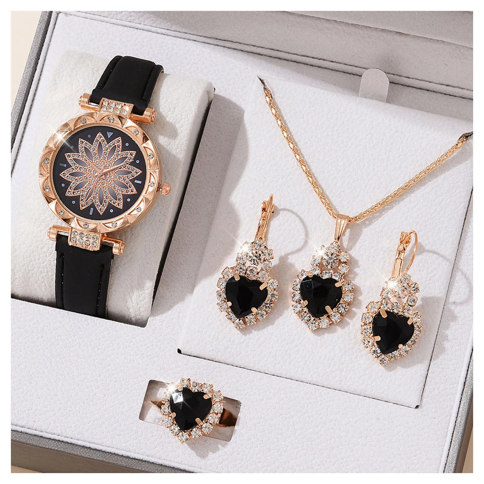 Watch, earrings, necklace gift set