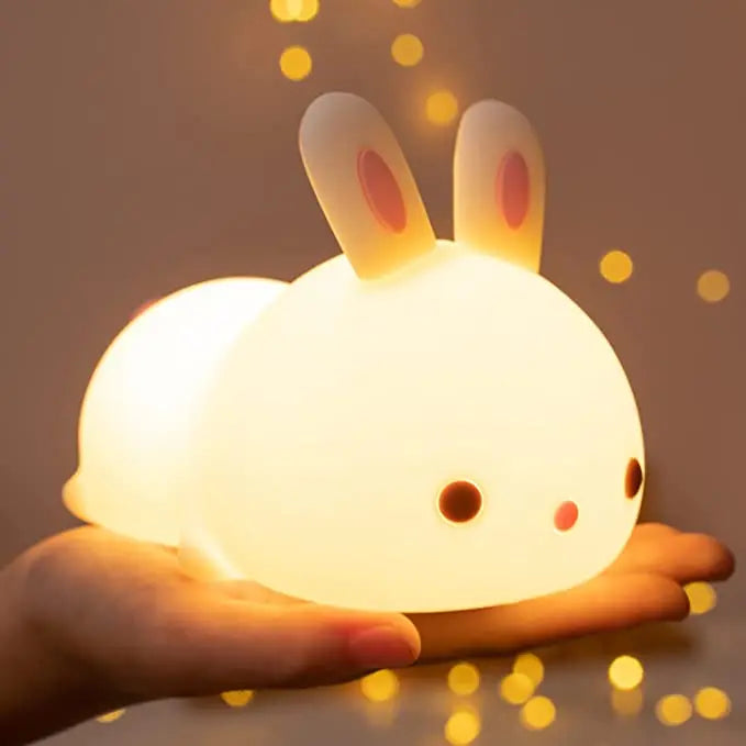 LED Night Lamp Bird/Duck/Rabbit Cartoon Silicone/Wooden Sleeping Light USB Rechargeable TouchSensor Bedroom Bedside Lamp For Kid