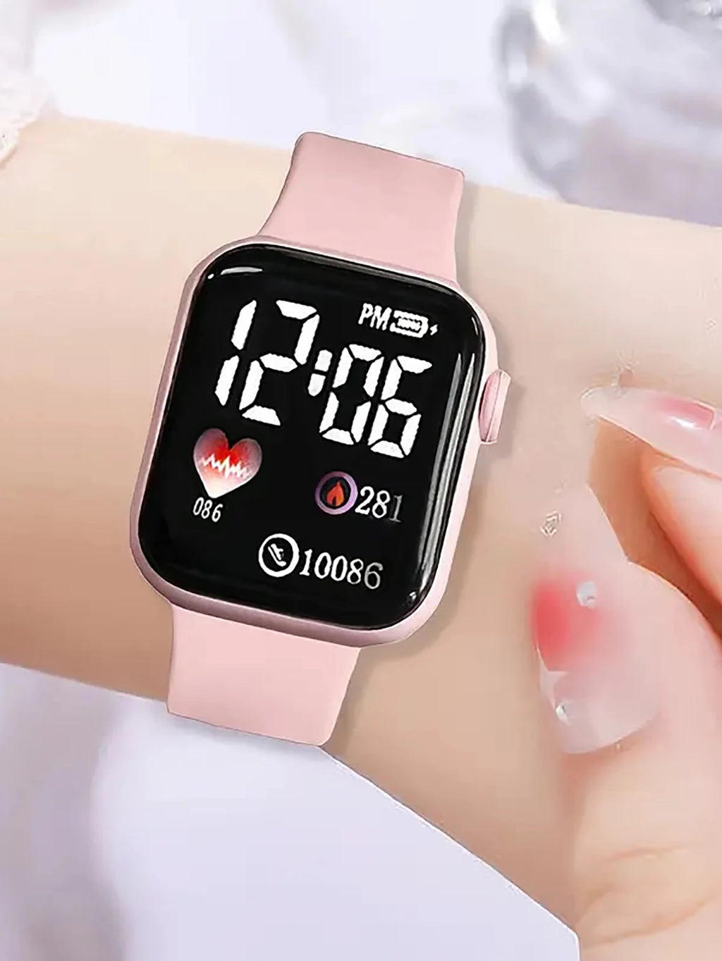 Love Pattern Electronic Watch And Butterfly Accessories Set