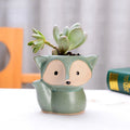 Ceramic Fox Plant Pot Micro Cute Mini Potted Succulents Small Flower Pots Bonsai Cartoon Planter Home Flower Pots Decorative