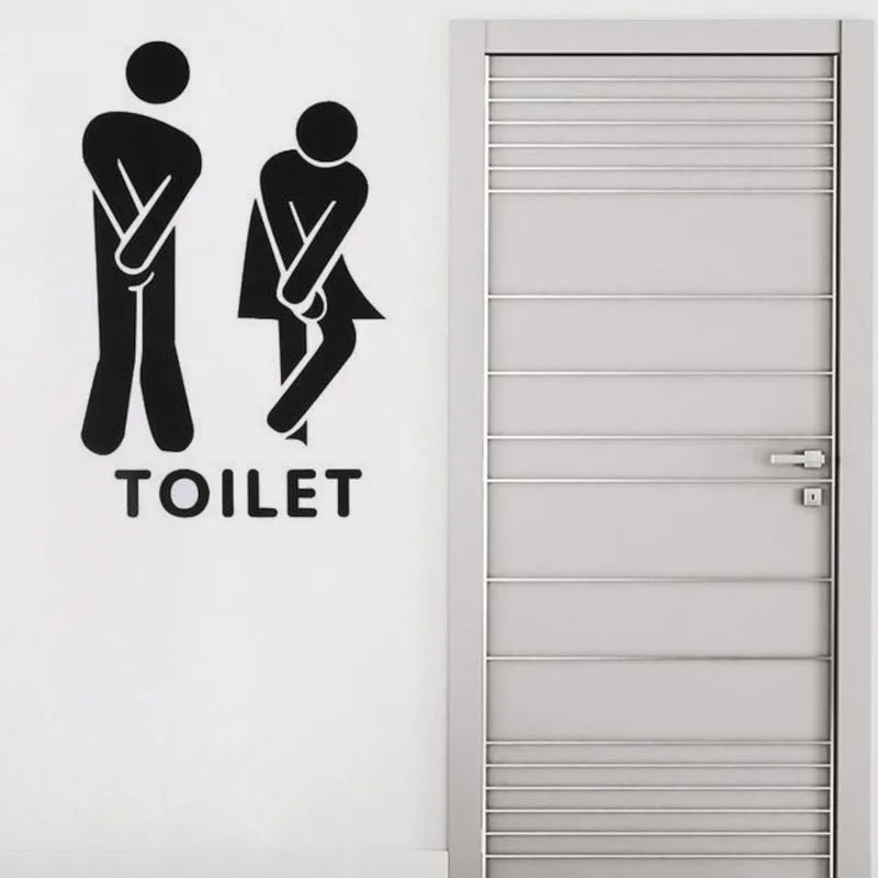 Creative Funny Toilet Wall/Door Stickers Bathroom Decoration Vinyl Home Decor Decals Waterproof Poster Wallpaper On The Wall