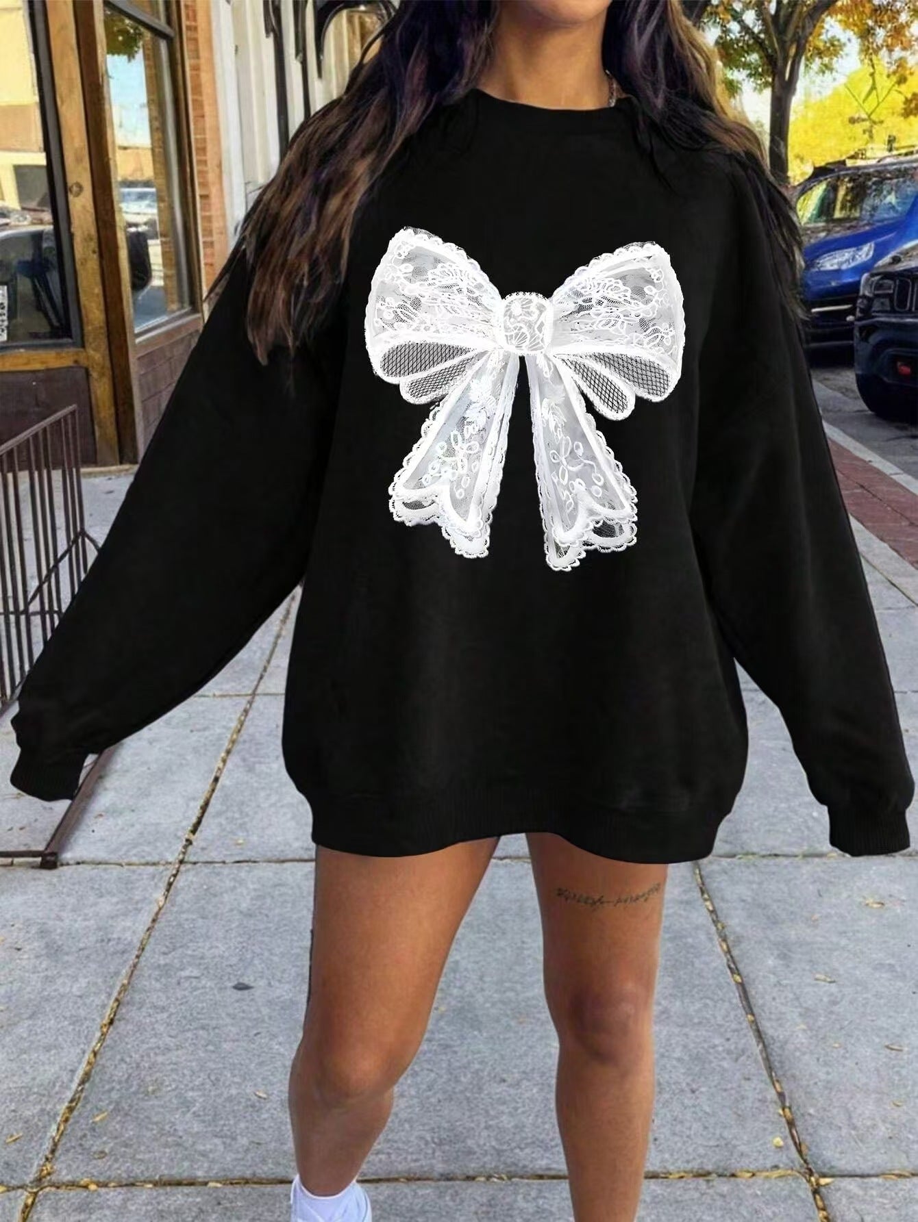 Leopard Print Stud  Bow Printed jumper dress