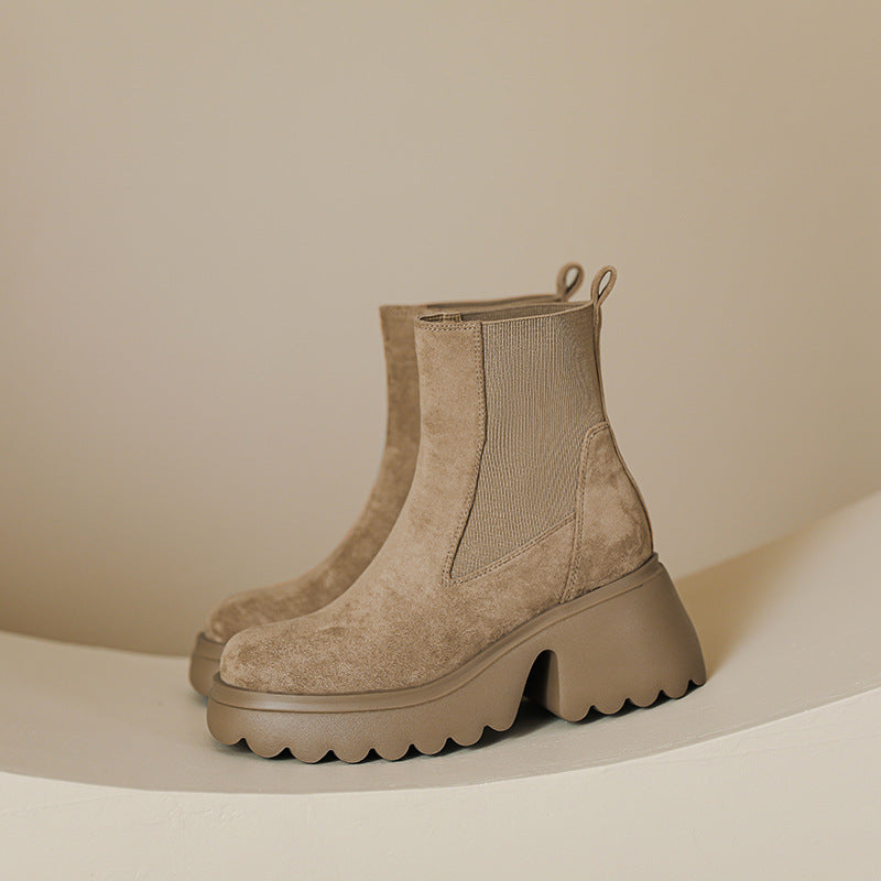 High Heel Suede Stretch Boots