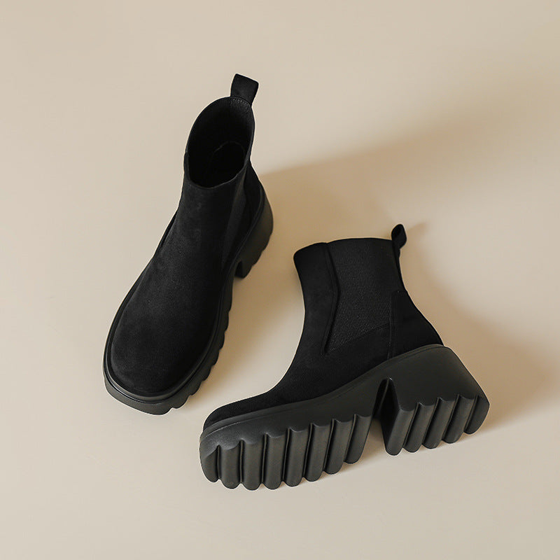 High Heel Suede Stretch Boots