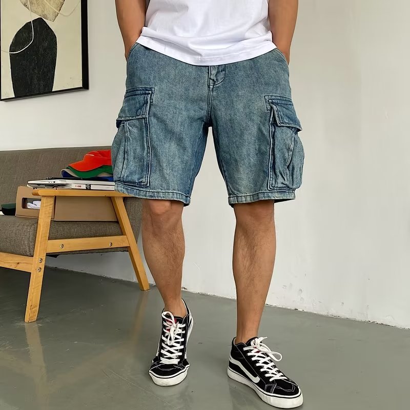 Pocket Denim Shorts Men