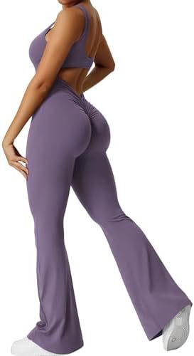 Flared Leg One-Piece Jumpsuit