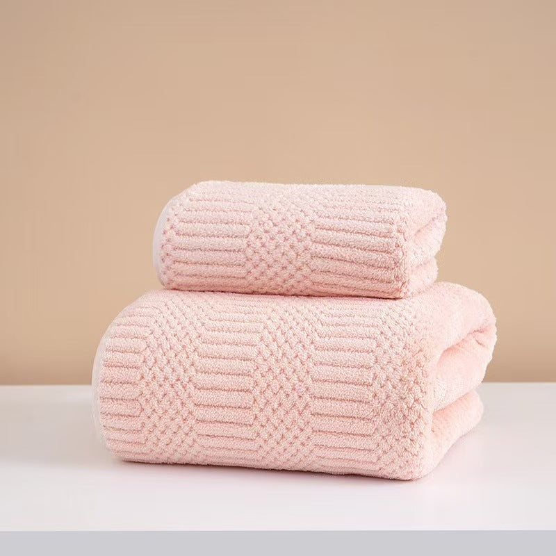 Wide Stripe Dark Stripe Coral Velvet Printing Towels Suit