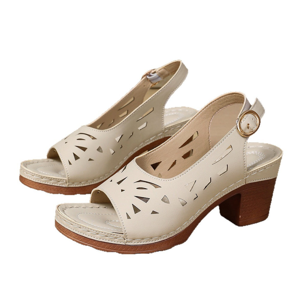 Hollow-out Sandals With A Buckle